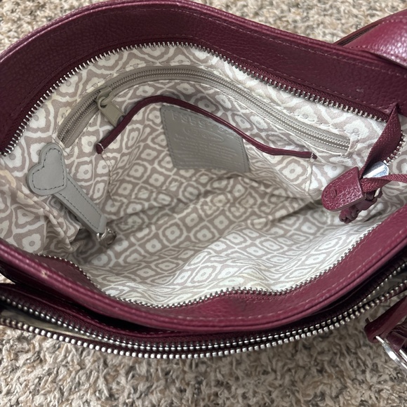 Brighton Barbados Burgundy red genuine leather crossbody travel organizer wallet - Picture 6 of 9